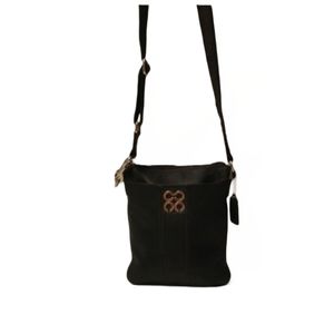 COACH "JULIA" BLACK LEATHER CROSSBODY BAG